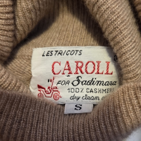 Les Tricots Carol For Sadimara Cashmere Turtleneck Sweater Beige Size Small - Picture 4 of 4